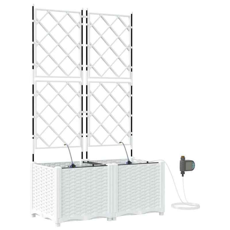 vidaXL Kerti ültetők Fehér 80 x 40 x 142 cm Acél