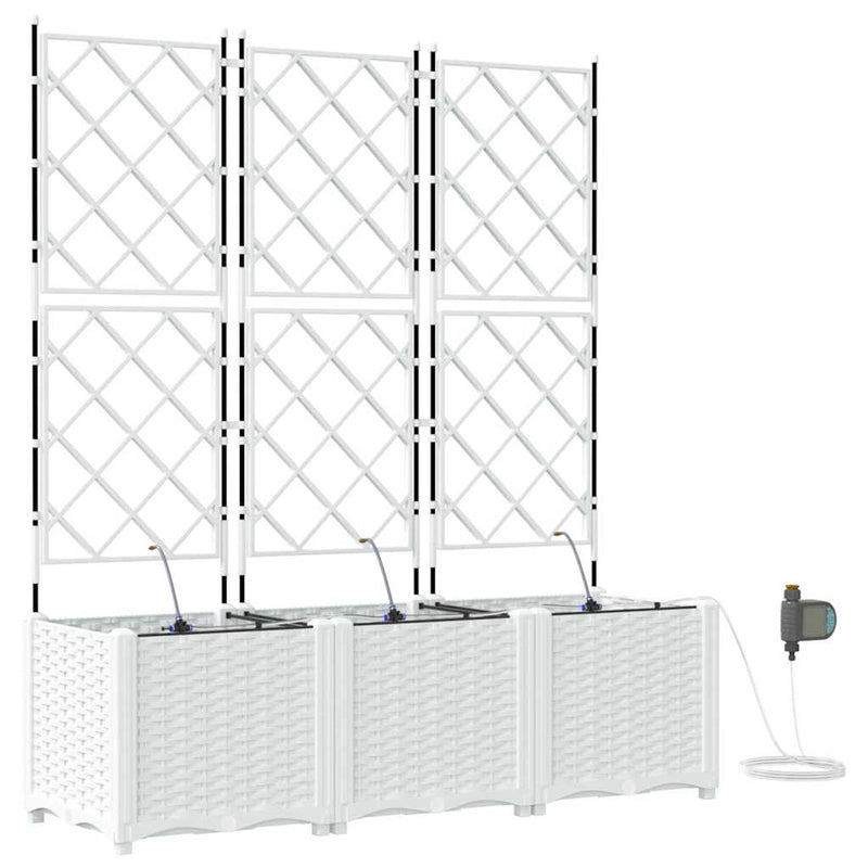 vidaXL Kerti ültetők Fehér 120 x 40 x 142 cm Acél