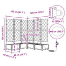 vidaXL Kerti ültetők Fehér 120 x 120 x 126 cm Acél