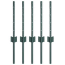 vidaXL Kültéri beépített kerítésoszlop 5 db Zöld 80 cm Porszórt acél