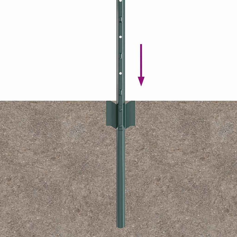 vidaXL Kerítoszlopok 5 pcs Zöld 60 cm Acél