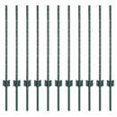 vidaXL Beágyazott kerítésoszlop 11 db Zöld 120 cm Porszórt acél