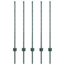 vidaXL Beágyazott kerítésoszlop 5 db Zöld 140 cm Porszórt acél