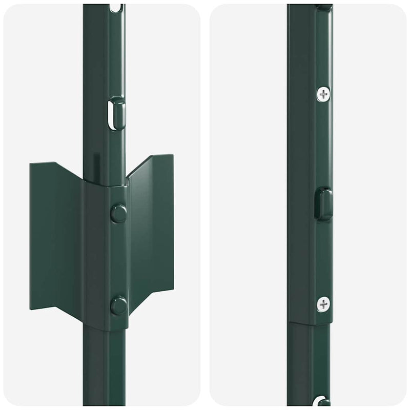 vidaXL Kerítésoszlopok 22 pcs Zöld 100 cm Acél