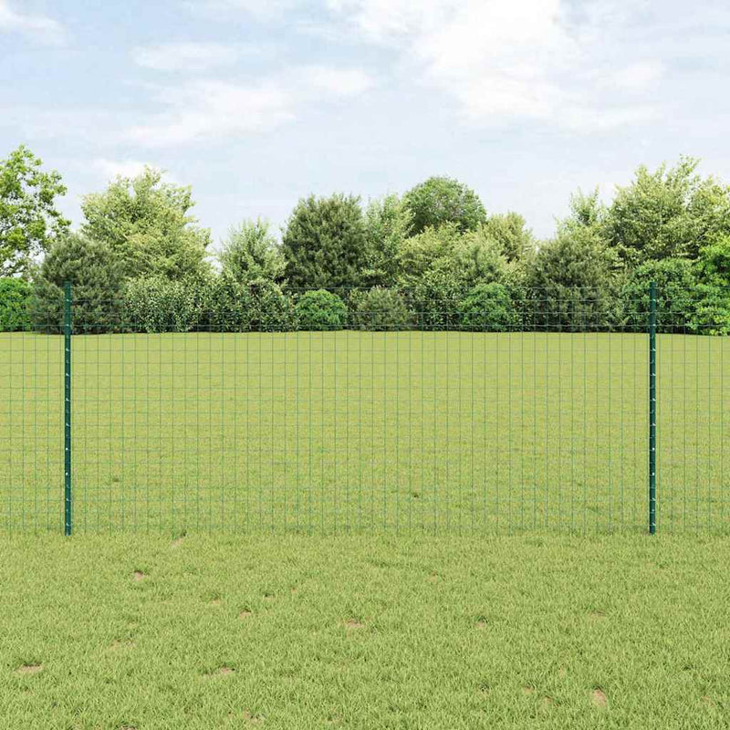 vidaXL Kerítésoszlopok 22 pcs Zöld 100 cm Acél