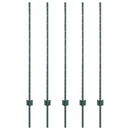 vidaXL Kerítésoszlop 5 pcs Zöld 120 cm Acél