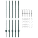 vidaXL Kerítésoszlop 5 pcs Zöld 120 cm Acél