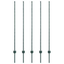 vidaXL Beágyazott kerítésoszlop 5 db Zöld 180 cm Porszórt acél