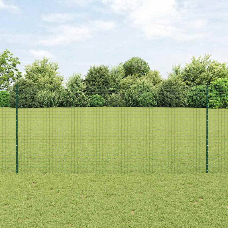 vidaXL Kerítésoszlopok 22 pcs Zöld 140 cm Acél