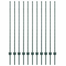 vidaXL Kerítésoszlop 11 pcs Zöld 140 cm Acél