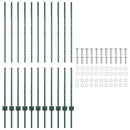 vidaXL Kerítésoszlop 11 pcs Zöld 140 cm Acél