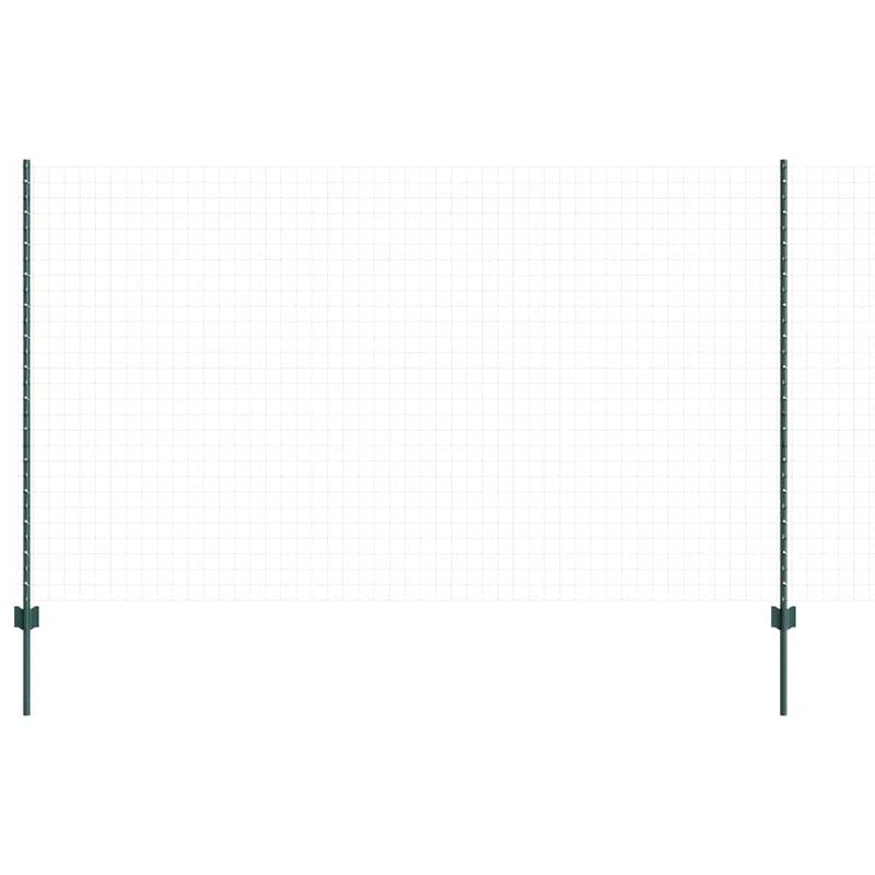 vidaXL Kerítésoszlopok 22 pcs Zöld 140 cm Acél