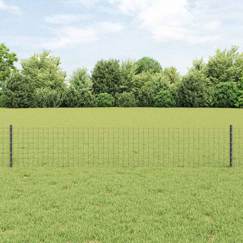 vidaXL Kerítoszlopok 11 pcs Szürke 40 cm Acél