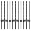 vidaXL Beágyazott kerítésoszlop 11 db Szürke 100 cm Porszórt acél