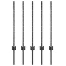 vidaXL Beágyazott kerítésoszlop 5 db Szürke 120 cm Porszórt acél