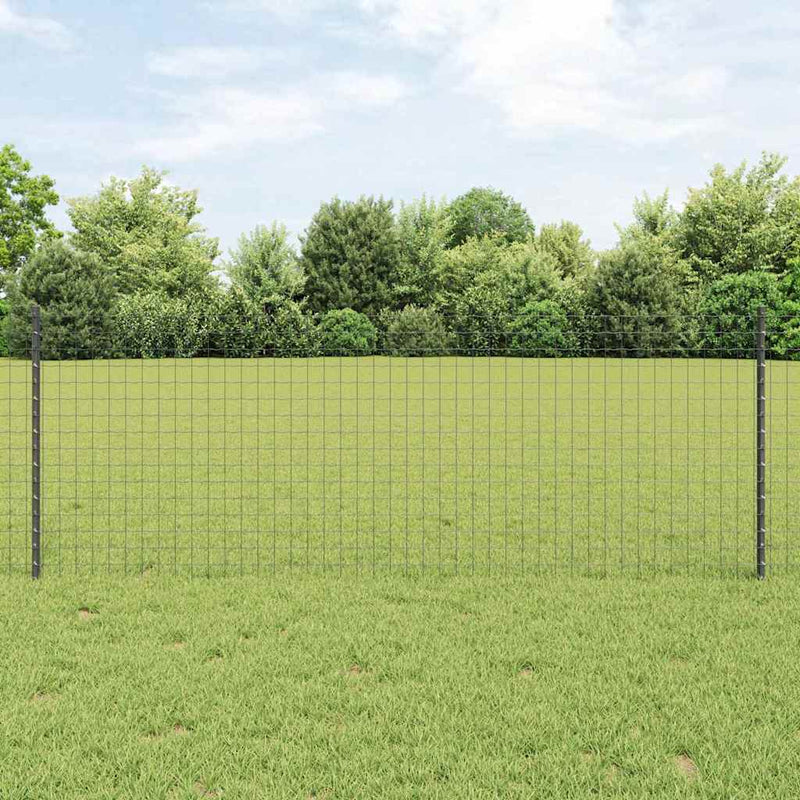 vidaXL Kerítés oszlopok 11 pcs Szürke 80 cm Acél