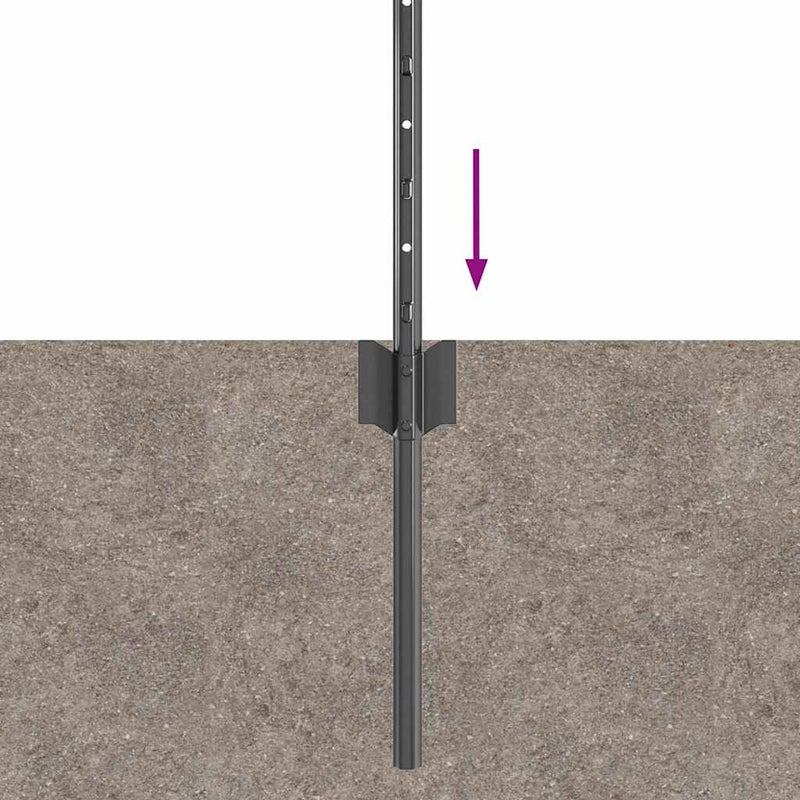 vidaXL Kerítés oszlopok 11 pcs Szürke 80 cm Acél