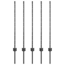 vidaXL Beágyazott kerítésoszlop 5 db Szürke 140 cm Porszórt acél