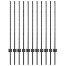vidaXL Beágyazott kerítésoszlop 11 db Szürke 140 cm Porszórt acél