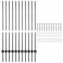 vidaXL Kültéri beépített kerítésoszlop 11 db Szürke 160 cm