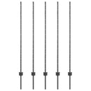 vidaXL Beágyazott kerítésoszlop 5 db Szürke 180 cm Porszórt acél