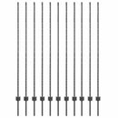 vidaXL Beágyazott kerítésoszlop 11 db Szürke 200 cm Porszórt acél