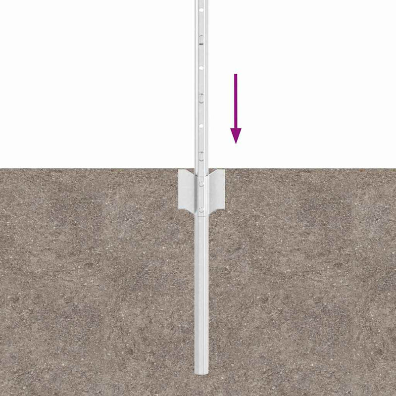 vidaXL Kerítoszlopok 5 pcs Ezüst 80 cm Horganyzott acél