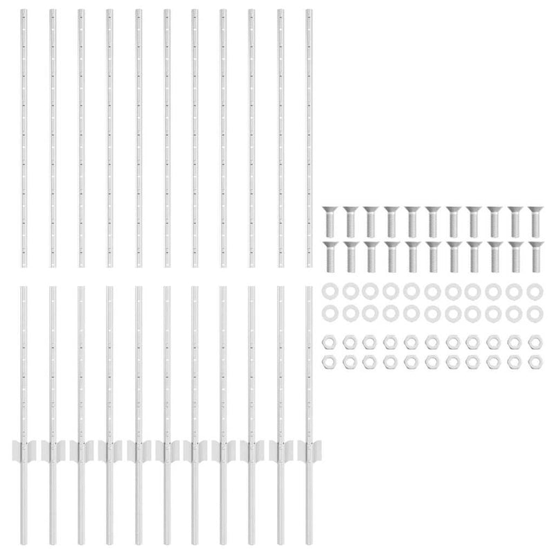 vidaXL Kerítoszlopok 22 pcs Ezüst 120 cm Horganyzott acél