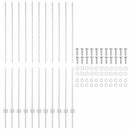 vidaXL Kerítésoszlop 11 pcs Ezüst 150 cm Acél