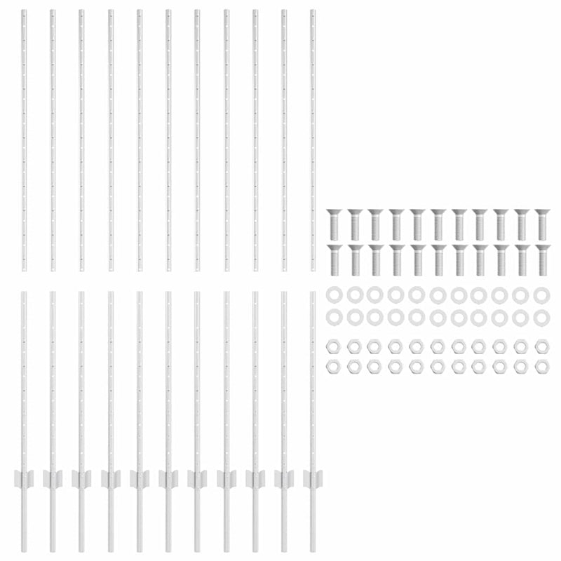 vidaXL Kerítoszlopok 22 pcs Ezüst 150 cm Horganyzott acél