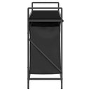 vidaXL fekete tölgyfa mosodai kosár 3 rekeszes polccal