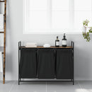 vidaXL füstölt tölgy mosodai kosár 3 rekeszes polccal