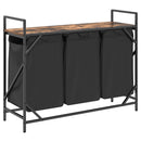 vidaXL füstölt tölgy mosodai kosár 3 rekeszes polccal