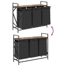 vidaXL füstölt tölgy mosodai kosár 3 rekeszes polccal