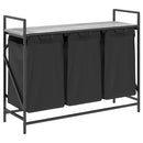 vidaXL szürke sonoma mosodai kosár 3 rekeszes polccal