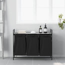 vidaXL szürke sonoma mosodai kosár 3 rekeszes polccal