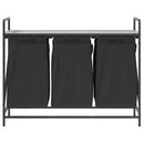 vidaXL szürke sonoma mosodai kosár 3 rekeszes polccal