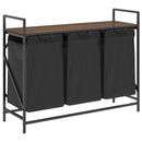 vidaXL barna tölgy mosodai kosár 3 rekeszes polccal