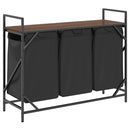 vidaXL barna tölgy mosodai kosár 3 rekeszes polccal