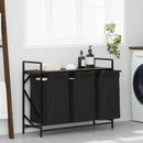 vidaXL barna tölgy mosodai kosár 3 rekeszes polccal