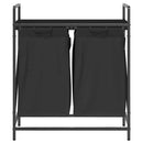 vidaXL fekete tölgyfa mosodai kosár 2 rekeszes polccal