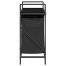 vidaXL fekete tölgyfa mosodai kosár 2 rekeszes polccal