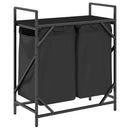 vidaXL fekete tölgyfa mosodai kosár 2 rekeszes polccal