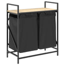 vidaXL sonoma tölgy mosodai kosár 2 rekeszes polccal