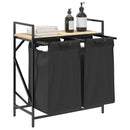 vidaXL sonoma tölgy mosodai kosár 2 rekeszes polccal