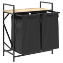 vidaXL sonoma tölgy mosodai kosár 2 rekeszes polccal