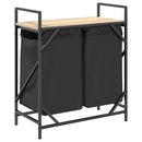 vidaXL sonoma tölgy mosodai kosár 2 rekeszes polccal