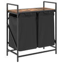 vidaXL füstölt tölgy mosodai kosár 2 rekeszes polccal