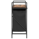 vidaXL füstölt tölgy mosodai kosár 2 rekeszes polccal