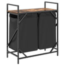 vidaXL füstölt tölgy mosodai kosár 2 rekeszes polccal